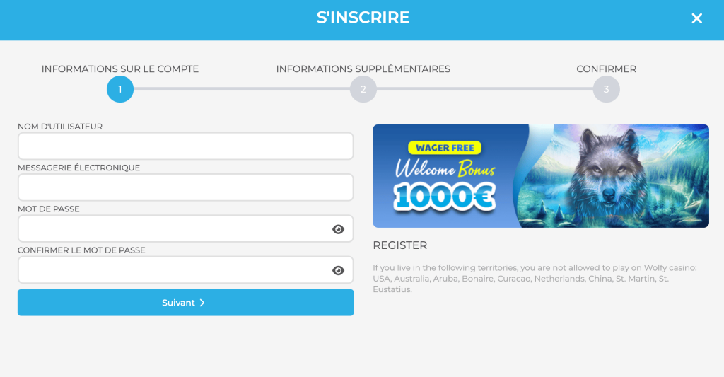 inscription wolfy casino