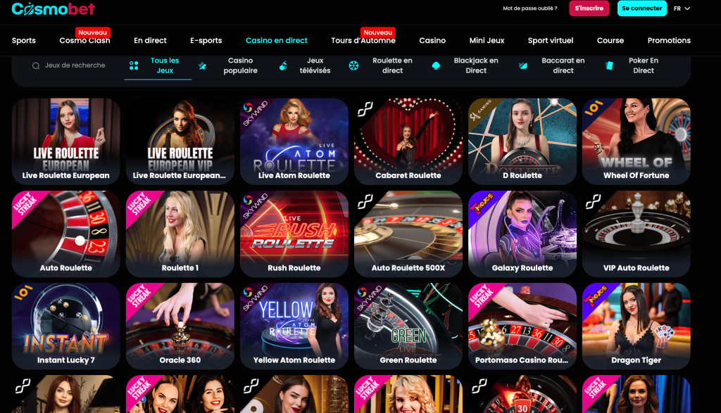 cosmobet live casino