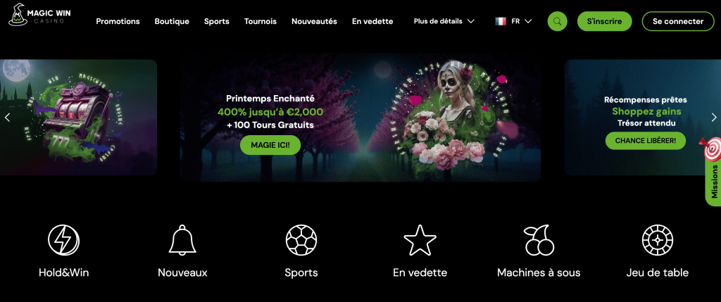 interface magic win casino