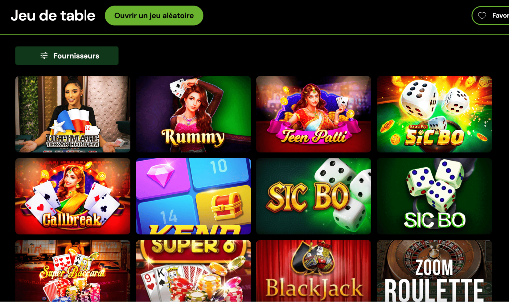 jeux de table magic win casino
