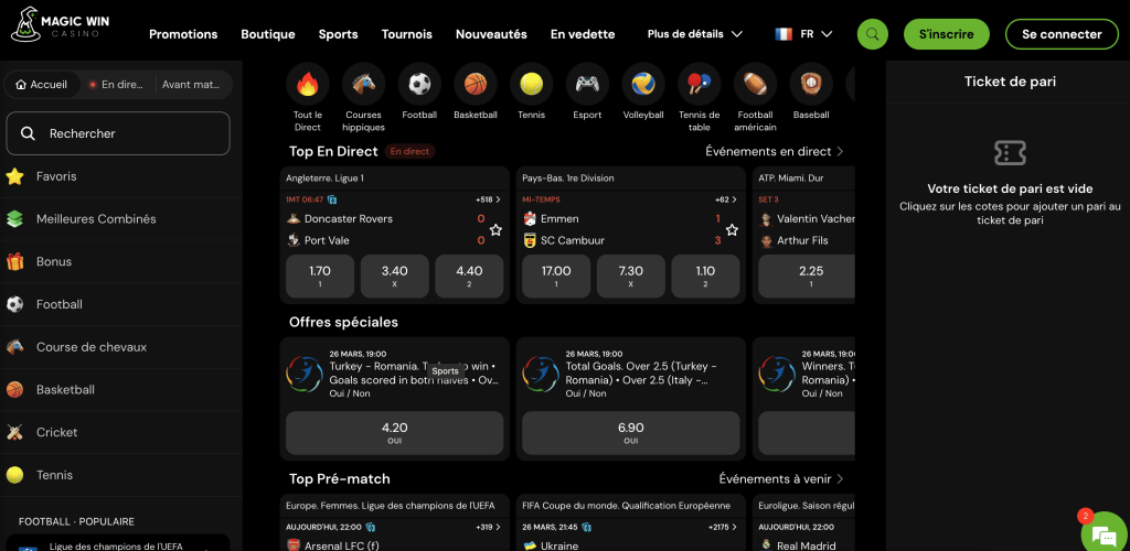 paris sportifs magic win