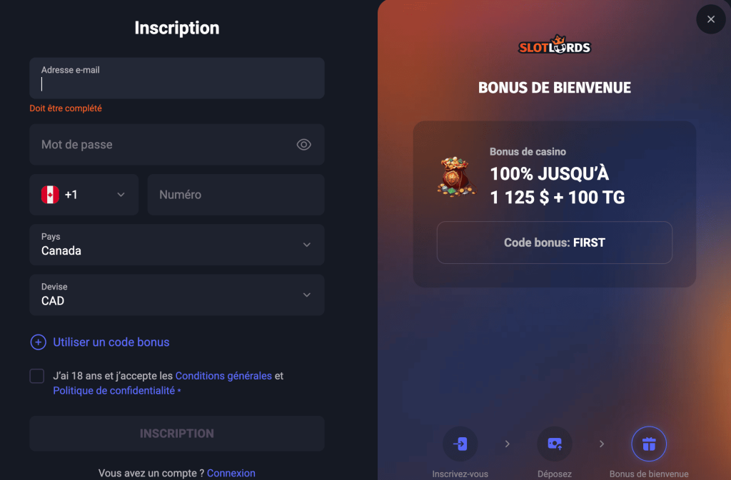 inscription slotlords casino